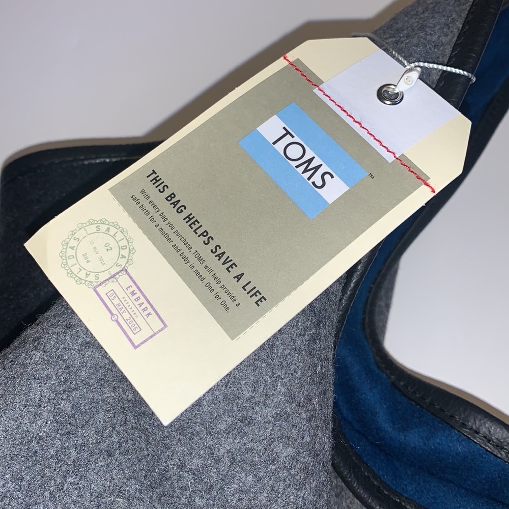 🆕 Toms Grey and Blue Felted Wool Bucket Purse - Picture 3 of 6
